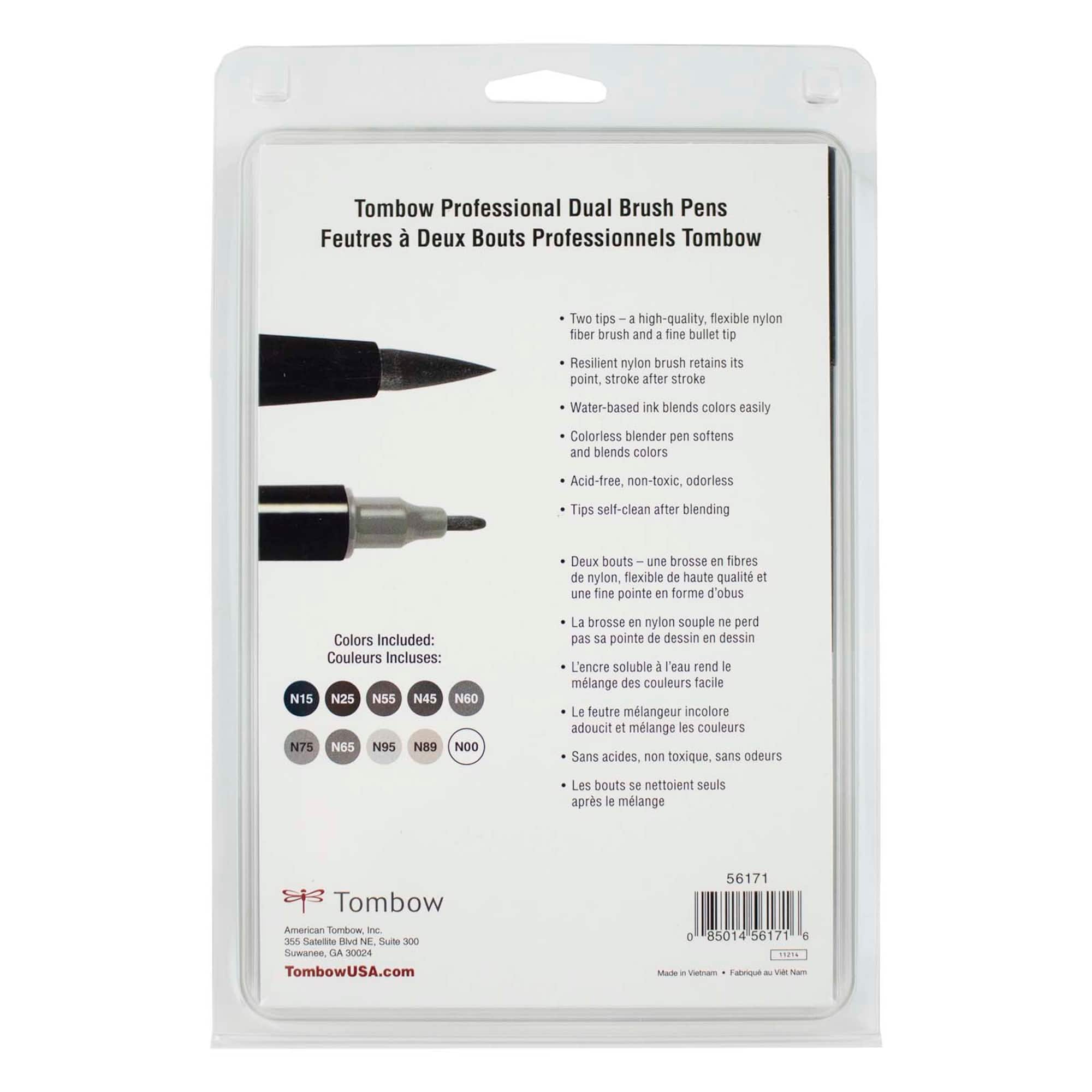 Tombow Grayscale Palette Dual Brush Pen Set